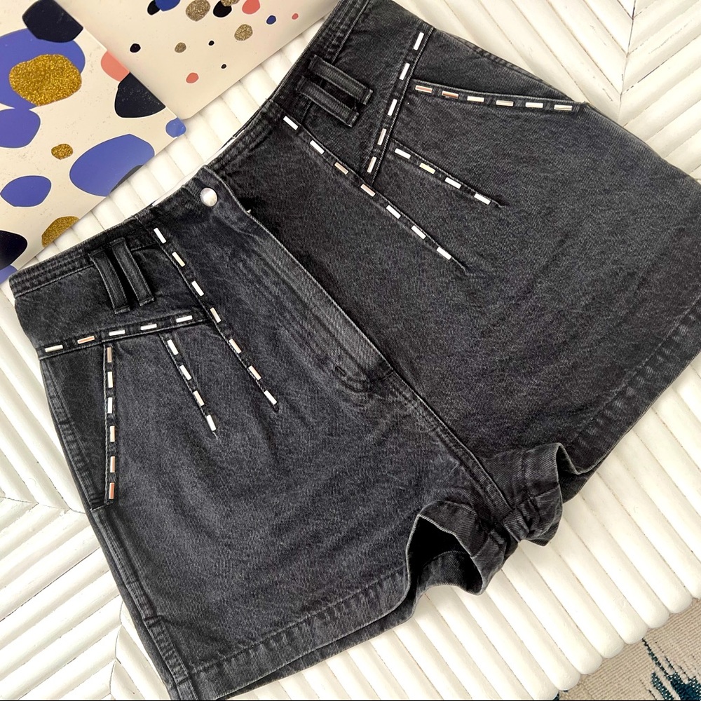 Iro black denim shorts